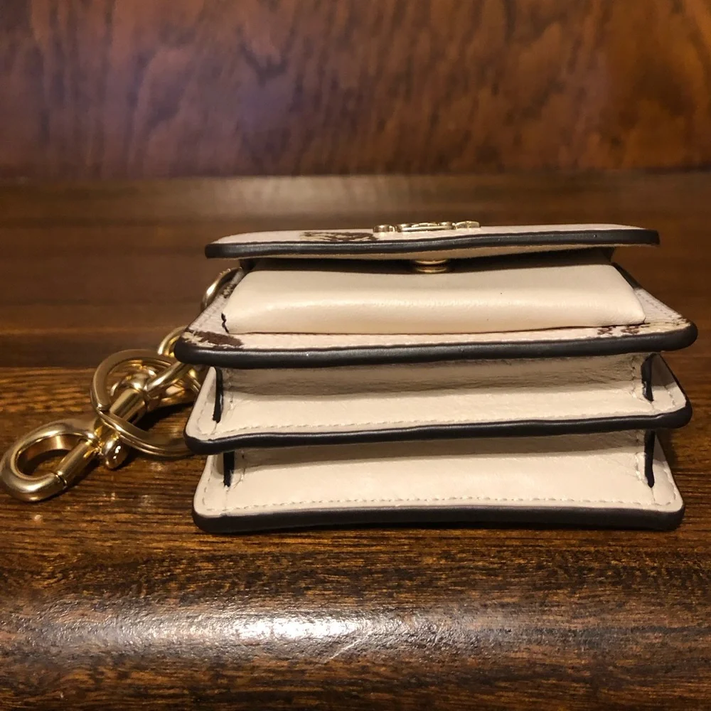 NWT-Coach-Mini Klare-Bag Charm/Keychain-Seashell 🐚 Print-Creamy White/Brown-$75 - Picture 7 of 13